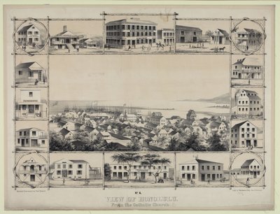 No. 4. Vista de Honolulu. Da igreja católica. de Paul Emmert