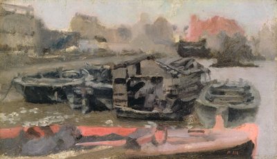 Barcos atracados no Tamisa de Paul Fordyce Maitland