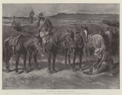 Cavalos Boers &39;em um Donga, ou Fissura, no Veldt de Paul Frenzeny
