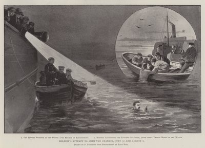 Holbein&39;s tentam nadar no canal, 31 de julho e 1 de agosto de Paul Frenzeny