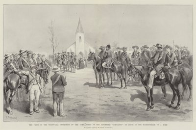 A Crise no Transvaal, Inspeção pelo Comandante do Comando Montado de Boers no Mercado-Lugar de um Dorp de Paul Frenzeny