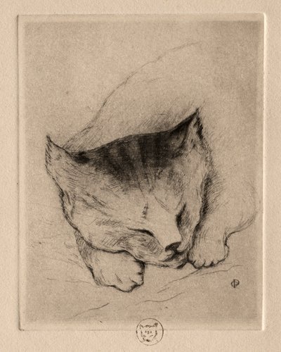 Seis gravuras: Cabeça de um gatinho, 1895. de Paul Gachet