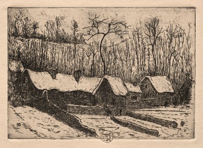 Seis gravuras: a padaria de palha, Auvers de Paul Gachet