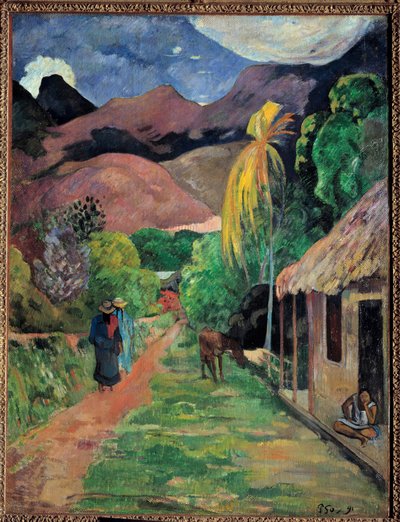 Uma rua no Tahiti Pintura de Paul Gauguin (1848-1903) 1891 Tolede, museu de artes de Paul Gauguin