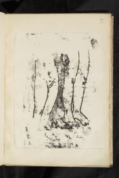 Antes e depois - Estudo das pernas de Paul Gauguin
