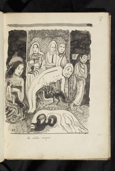 Antes e depois - desenho "As Imagens Sagradas de Paul Gauguin
