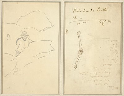 Menino Bretão em uma Paisagem; Estudo de um braço [verso] de Paul Gauguin