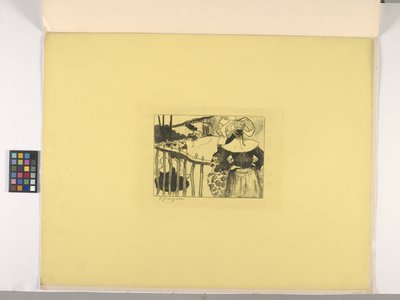Mulheres bretões por uma cerca de Paul Gauguin