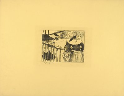Breton Women by a Fence de Paul Gauguin