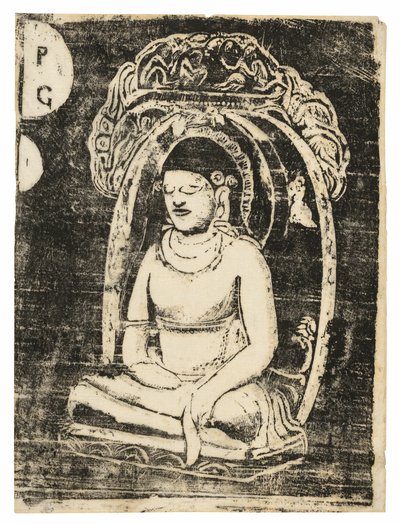 Buda, da série de gravuras tardias em blocos de madeira de Paul Gauguin