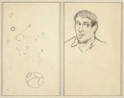 Círculos e Números; Autorretrato [reto] de Paul Gauguin