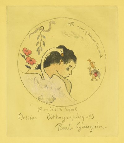 Projeto para uma placa de China, 1889 de Paul Gauguin