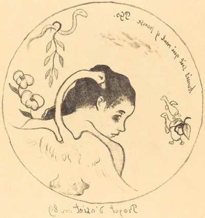 Projeto para uma placa de China Plate Draft, 1889. de Paul Gauguin