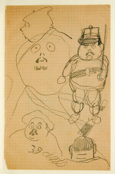 Desenho de um álbum de desenhos produzidos para o jovem Jacques Bousquet, 1889-90 de Paul Gauguin