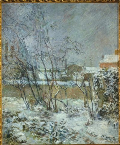 Efeito de neve ou neve na rua Carcel de Paul Gauguin