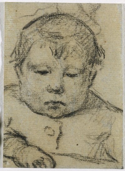 Emil Gauguin em criança, mão direita para a frente, c.1875-76 (lápis de cera preto) de Paul Gauguin