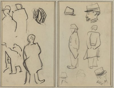 Estudos de Figuras; Estudos de Soldados [verso] de Paul Gauguin