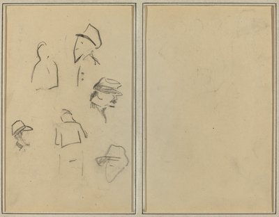 Quatro cabeças e duas figuras [verso] de Paul Gauguin