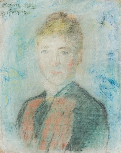 Francês:  Mlle S. Manthey, Retrato de Sophie Margrethe Manthey Mlle S. Manthey de Paul Gauguin
