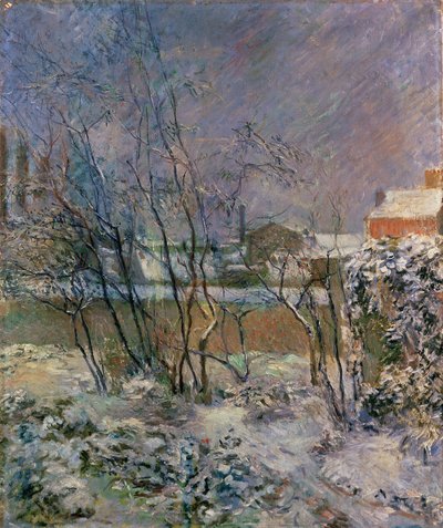 Jardim na neve, 1883 de Paul Gauguin