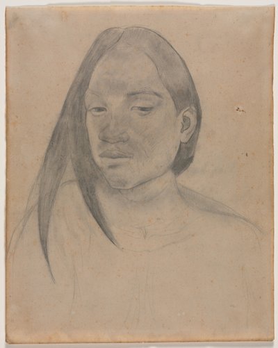 Cabeça de uma mulher taitiana, 1891. de Paul Gauguin