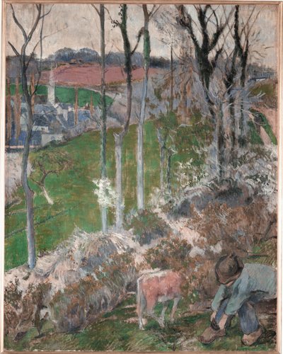 inverno. Petit Breton arraant son sabot (óleo sobre tela) de Paul Gauguin