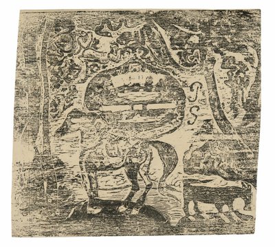 Cavalo, com outros animais e ornamentos de Paul Gauguin