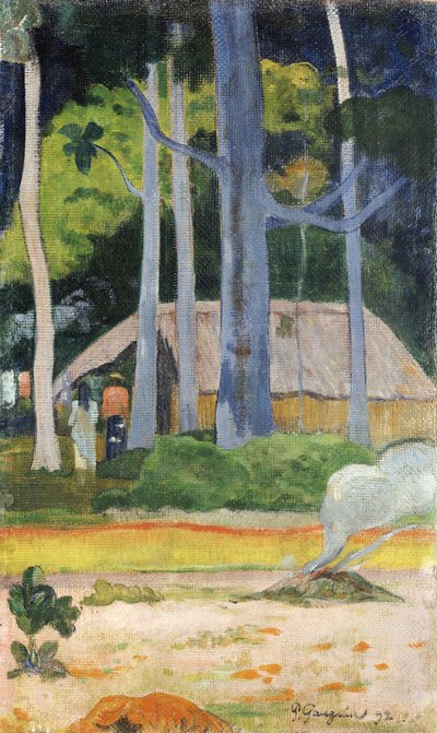 Cabana nas árvores, 1892 de Paul Gauguin