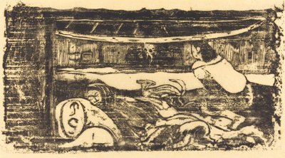 Interior de uma cabana (Interieur de case) de Paul Gauguin