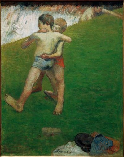 Jovens lutadores - Bretanha de Paul Gauguin
