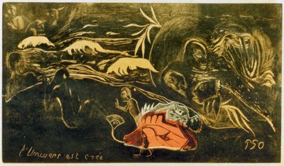 O universo é criado de Paul Gauguin