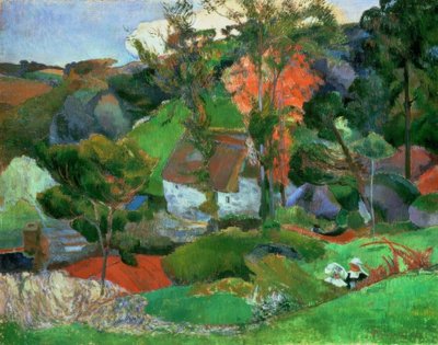 A mulher com o jarro, ou paisagem em Pont-Aven de Paul Gauguin