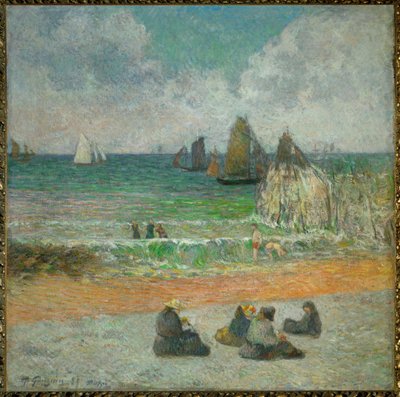 A praia de Dieppe ou os Banhistas (óleo sobre tela) de Paul Gauguin