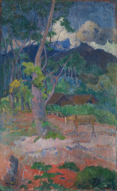 paisagem com um cavalo de Paul Gauguin