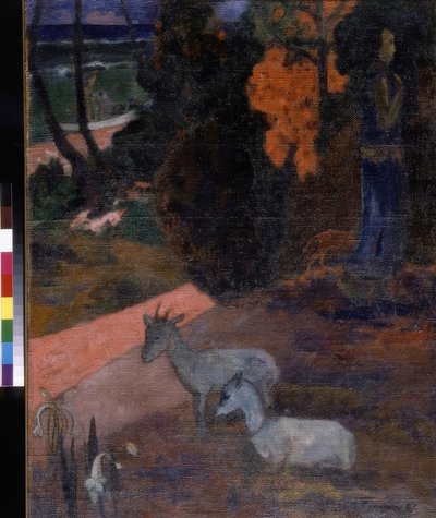 Paisagem com duas cabras de Paul Gauguin