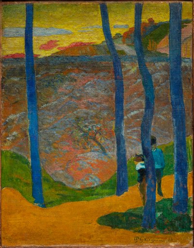 As Árvores Azuis. Você vai passar, o lindo. Árvores Azuis. Sua vez virá, minha beleza!, 1888. de Paul Gauguin