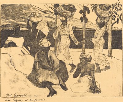 Gafanhotos e formigas: uma memória da Martinica As cigarras e as formigas, 1889. de Paul Gauguin
