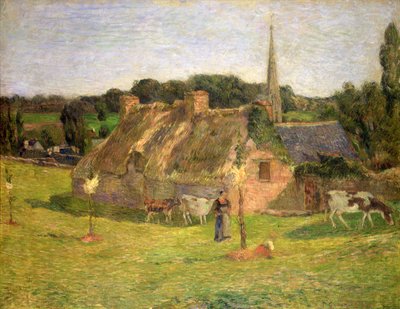Campo de Lollichon e a Igreja de Pont-Aven, 1886 de Paul Gauguin