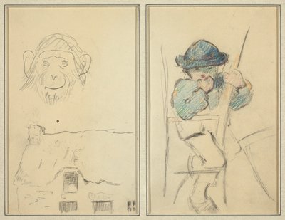 Macaco e Casa de Campo; Garotinho Bretão [reto] de Paul Gauguin