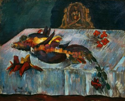 Natureza morta com pássaros exóticos de Paul Gauguin