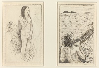 Palavras do Mal (esquerda); Lenda do Taiti (à direita) de Paul Gauguin