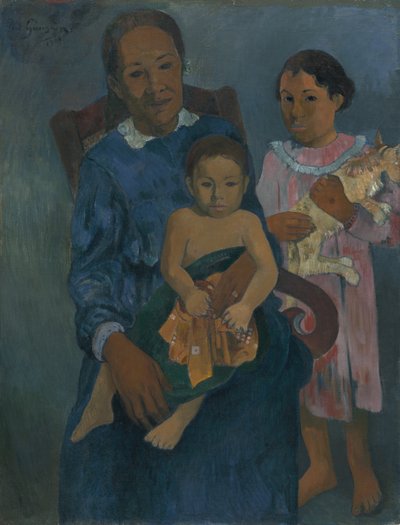 Mulher polinésia com filhos, 1901 de Paul Gauguin
