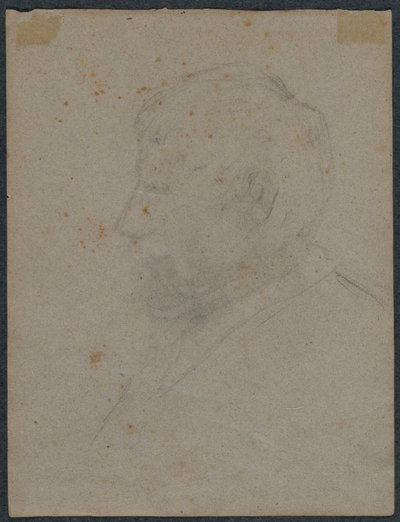Perfil Busto de um homem verso, 1870s. de Paul Gauguin