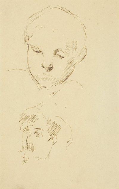 Perfil de um menino e autorretrato [reto] de Paul Gauguin
