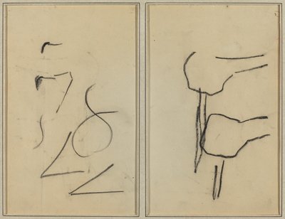 Rabiscos; Duas Formas [verso] de Paul Gauguin