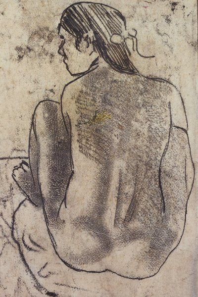 Nude Tahitian sentado da parte traseira, c.1902 de Paul Gauguin