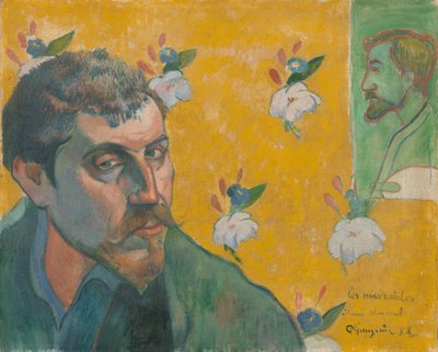 Auto-retrato com retrato de Bernard, &39;Les Misérables&39; de Paul Gauguin