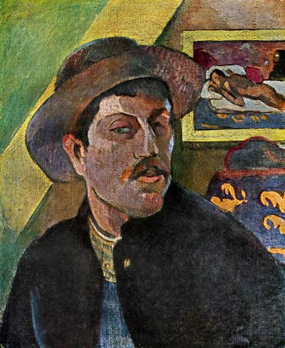 Auto-retrato em um chapéu, 1893-1894 1939. de Paul Gauguin