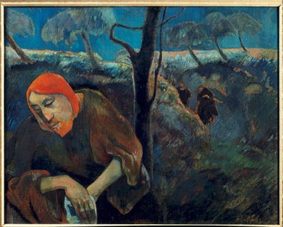 Auto-retrato ou "Cristo no Jardim das Oliveiras" Pintura de Paul Gauguin (1848-1903) 1889 Palm Beach. Museu de Arte de Norton de Paul Gauguin