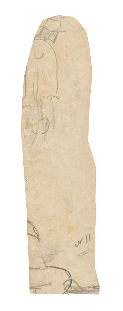 Esboço de um homem com chapéu e fragmento do ombro de uma mulher de Paul Gauguin
